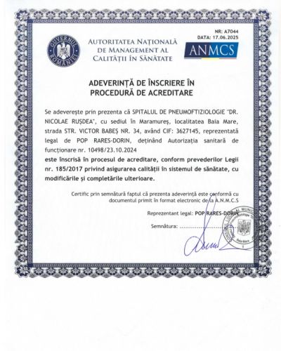 Adeverinta inscriere in procedura de acreditare